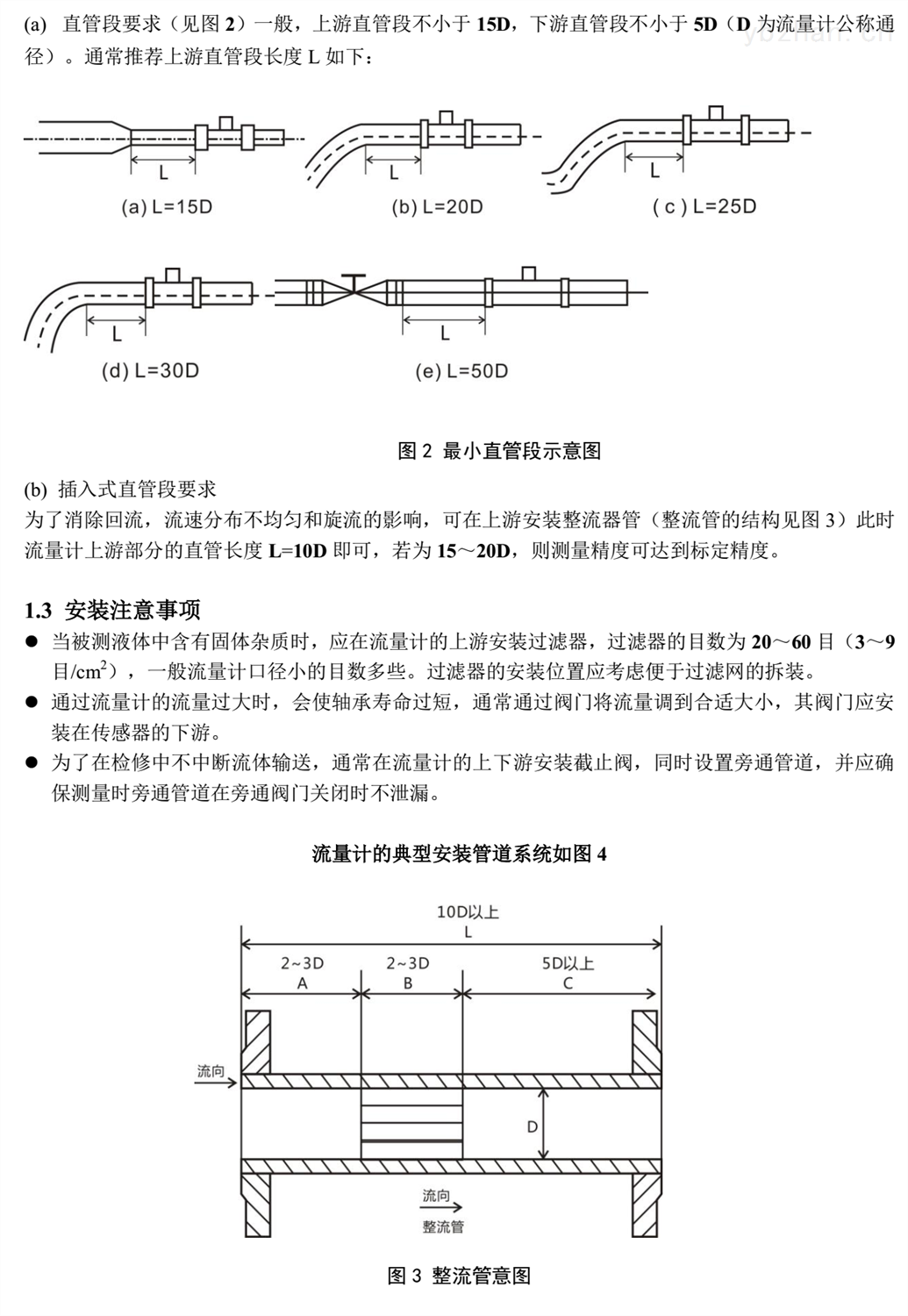 四氟流量计安装方式2